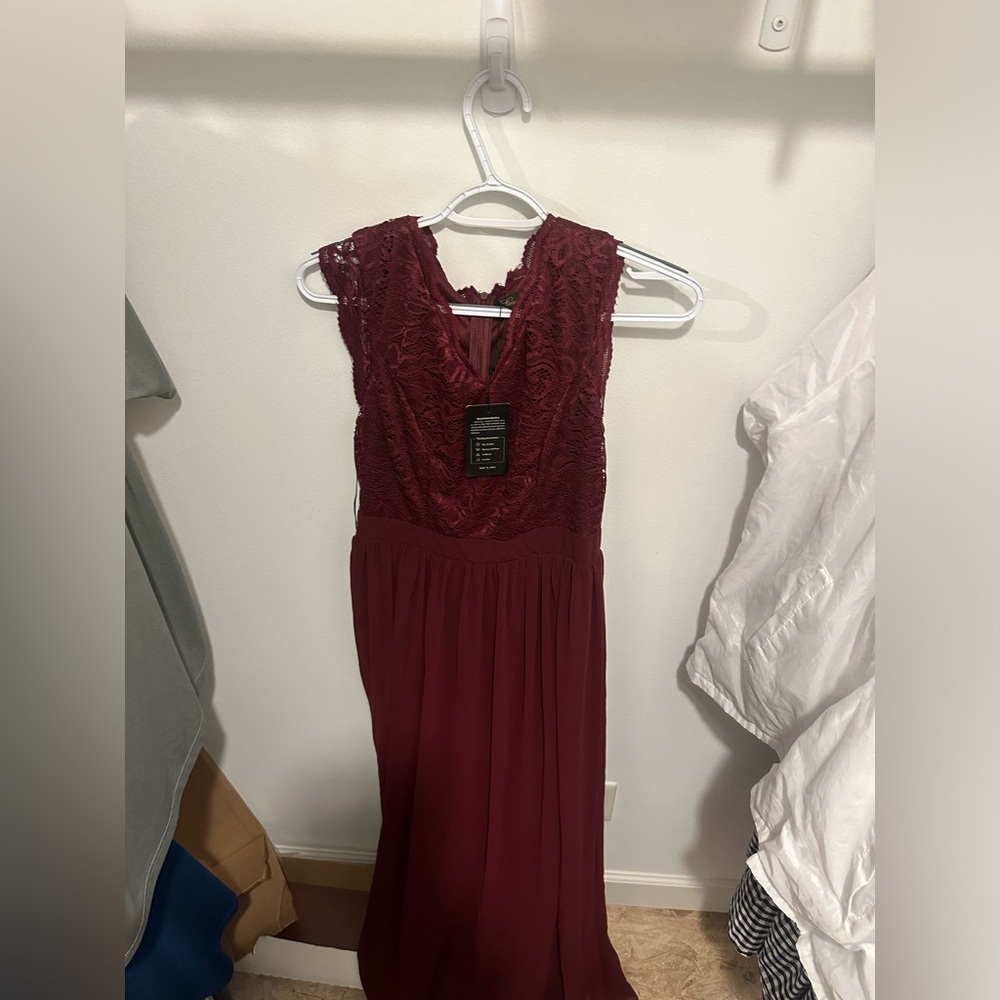 Dark red evening gown size medium NWT